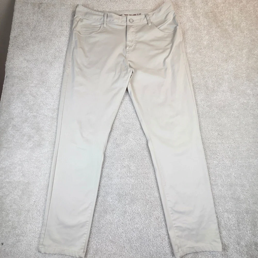 Rhone Commuter Pants Mens 35x29 Khaki Tan 5-Pocket Performance Chino
